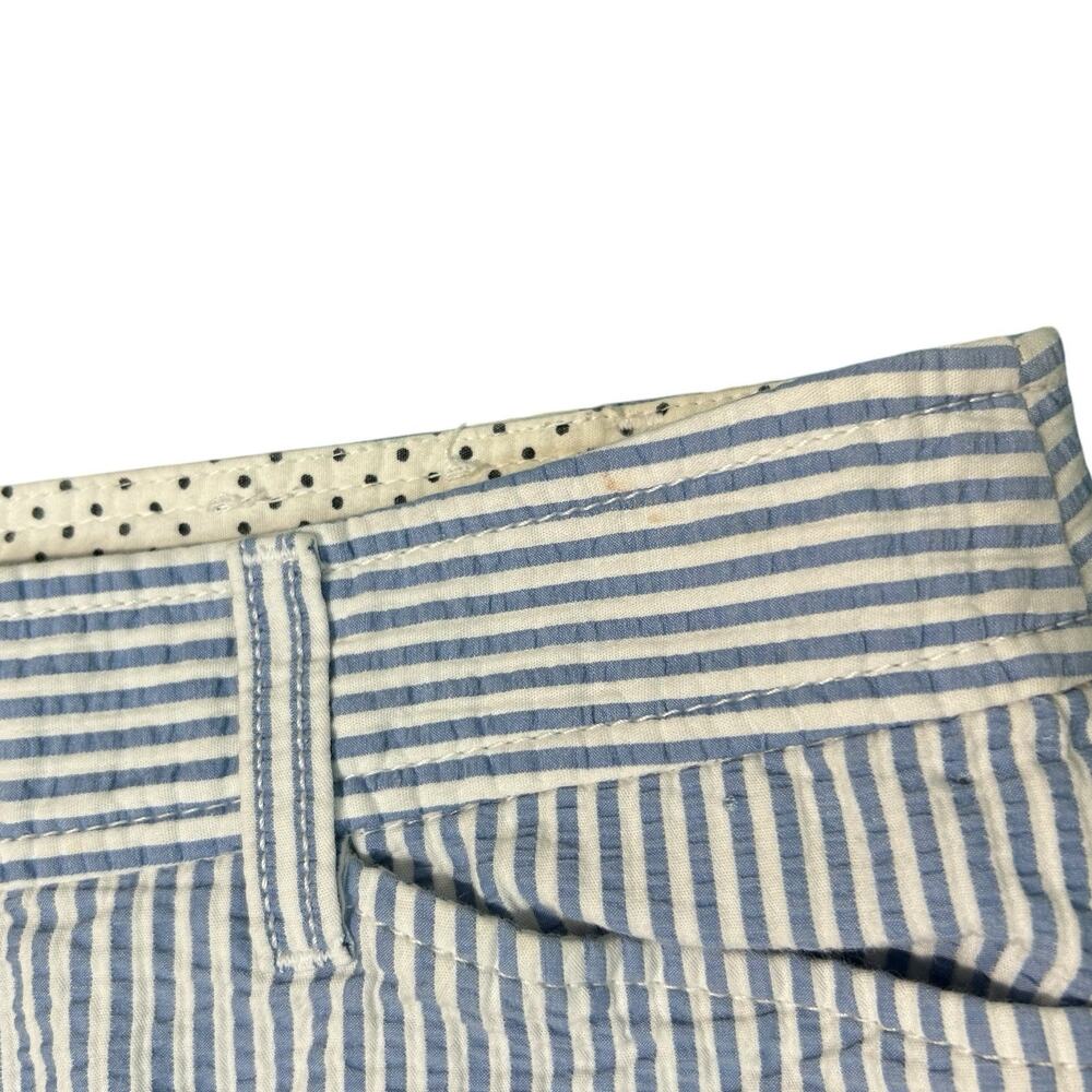 Talbots Blue White Striped Seersucker Nautical The Perfect Crop Cropped Pants 12 - Picture 11 of 11